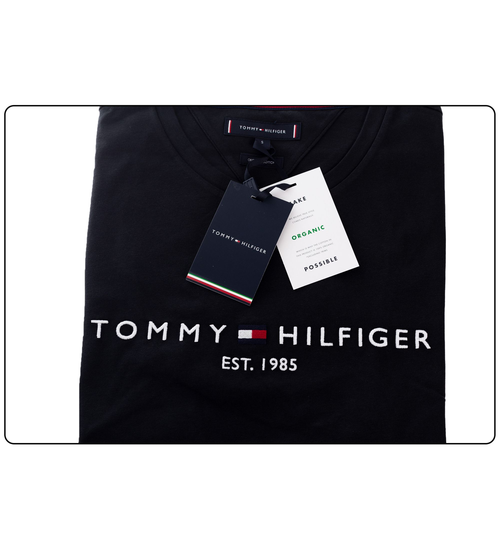 TOMMY HILFIGER KOSZULKA T-SHIRT CORE TOMMY LOGO TEE BLACK MW0MW11465 BAS