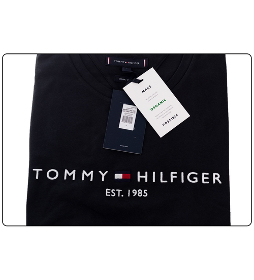 TOMMY HILFIGER KOSZULKA T-SHIRT CORE TOMMY LOGO TEE BLACK MW0MW11465 BAS