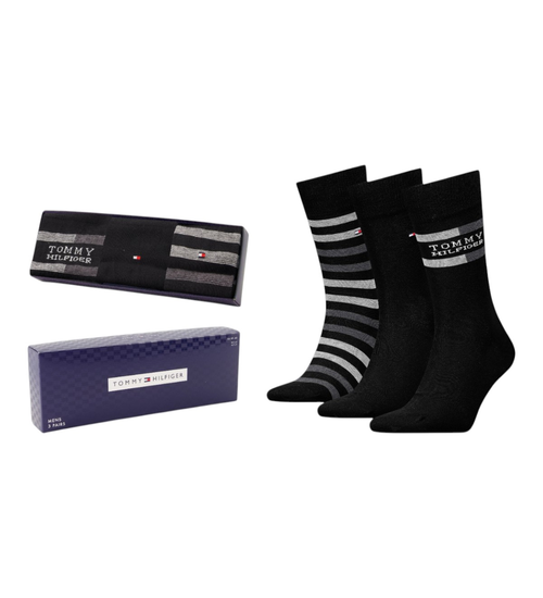 Tommy Hilfiger TH MEN SOCK 3P GIFTBOX TOMMY STRI BLACK 701235376 002 39-42