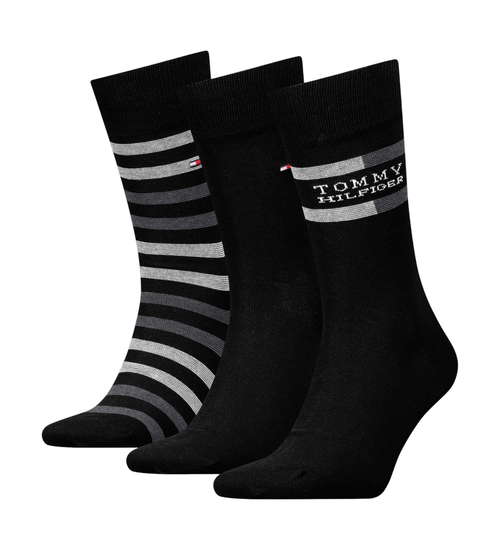 Tommy Hilfiger TH MEN SOCK 3P GIFTBOX TOMMY STRI BLACK 701235376 002 39-42