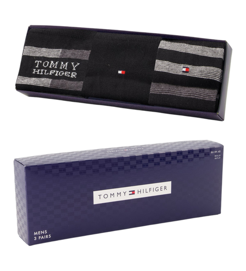 Tommy Hilfiger TH MEN SOCK 3P GIFTBOX TOMMY STRI BLACK 701235376 002 39-42