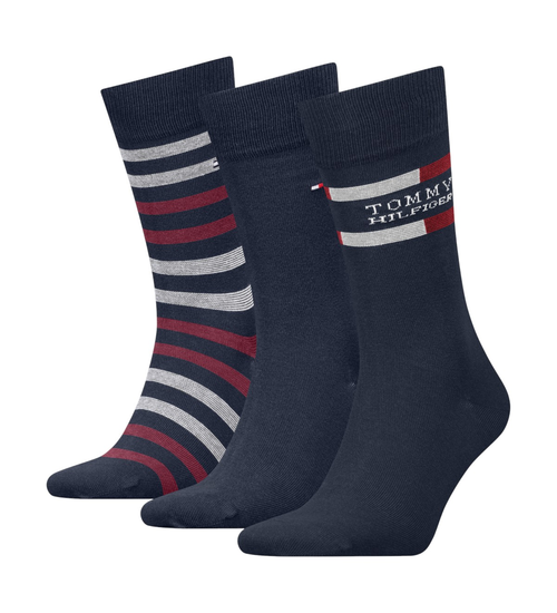 Tommy Hilfiger TH MEN SOCK 3P GIFTBOX TOMMY STRI NAVY 701235376 001 39-42