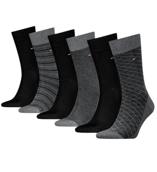 Tommy Hilfiger TH MEN SOCK 6P TIN GIFTBOX BIRDEY DARK GREY MELANGE 701235373 003 39-42