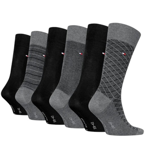 Tommy Hilfiger TH MEN SOCK 6P TIN GIFTBOX BIRDEY DARK GREY MELANGE 701235373 003 39-42