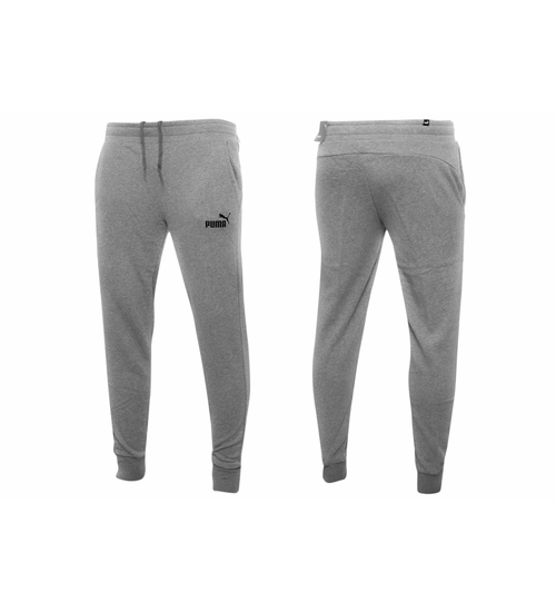 PUMA SPODNIE MĘSKIE DRESOWE BAWEŁNIANE ESS LOGO PANTS GRAY 586714 03