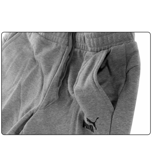 PUMA SPODNIE MĘSKIE DRESOWE BAWEŁNIANE ESS LOGO PANTS GRAY 586714 03