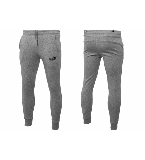 PUMA SPODNIE MĘSKIE DRESOWE BAWEŁNIANE ESS SLIM PANTS FL GRAY 586748 03