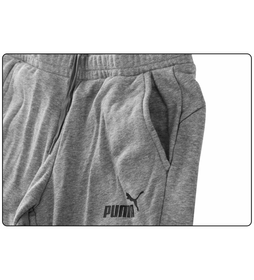 PUMA SPODNIE MĘSKIE DRESOWE BAWEŁNIANE ESS SLIM PANTS FL GRAY 586748 03