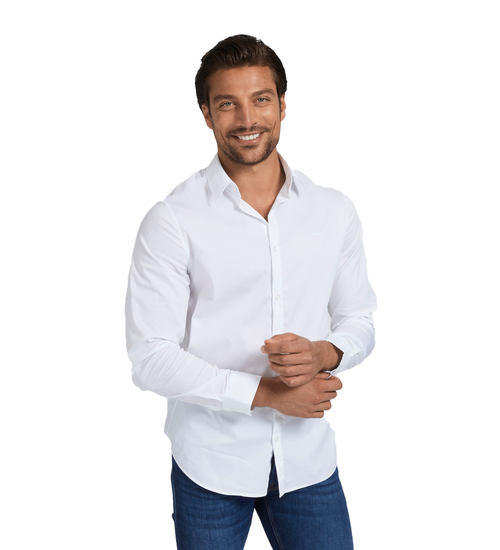 GUESS KOSZULA MĘSKA GARNITUROWA LS SUNSET SHIRT WHITE M1YH20W7ZK1 G011