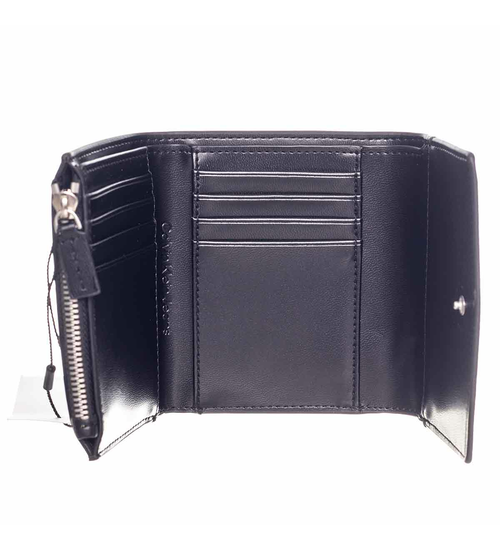 CALVIN KLEIN SET DAMEN GELDBÖRSE + SCHLÜSSELANHÄNGER GESCHENK TRIFOLD+HARDWARE KEYFOB BLACK K60K610150 BDS