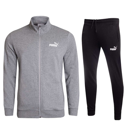 PUMA KOMPLETTER SWEATANZUG BAUMWOLLE CLEAN SWEAT SUIT SCHWARZ-GRAU 585840 03