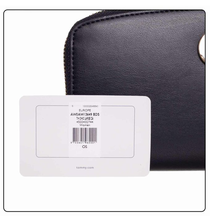 TOMMY HILFIGER GELDBÖRSE DAMEN TH CHIC LARGE ZA SCHWARZ AW0AW13649 BDS