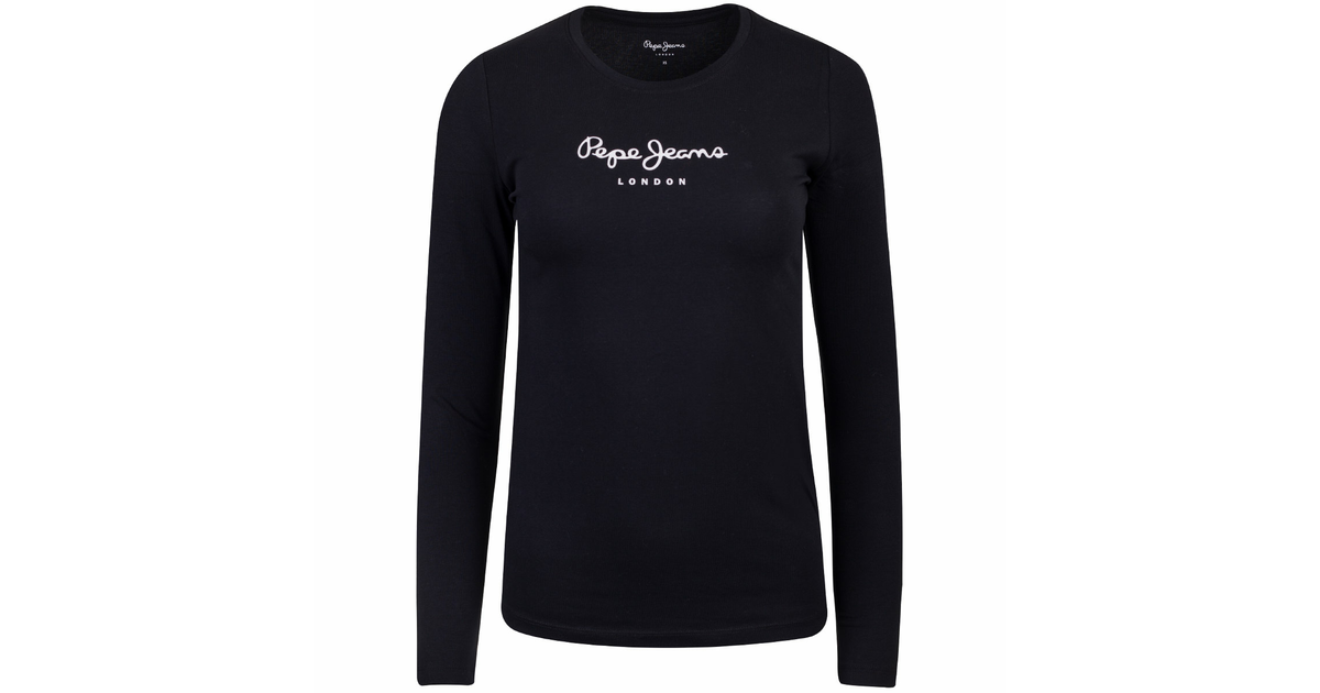Pepe Jeans Damen T-Shirt New Virginia – Langarm, Aus 95% BCI-Baumwolle | Schmale Passform, Front-Logo | Nachhaltig & Bequem