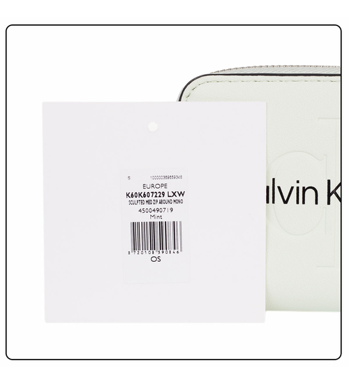 CALVIN KLEIN DAMEN-GELDBÖRSE SCULPTED MED ZIP AROUND MONO MINT K60K607229 LXW