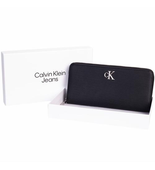 CALVIN KLEIN DAMEN-GELDBÖRSE MINIMAL MONOGRAM ZIP AROUND T BLACK K60K611269 BDS