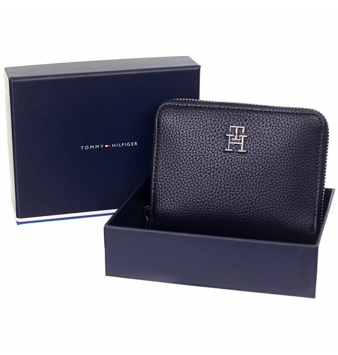 Brieftasche Hilfiger Damen Portemonnaie Tommy Hilfiger Schwarz