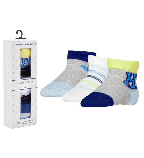 Tommy Hilfiger TH BABY SOCK 3P NEWBORN GIFTBOX OLYMPIC BLUE 701227328 002 11-14