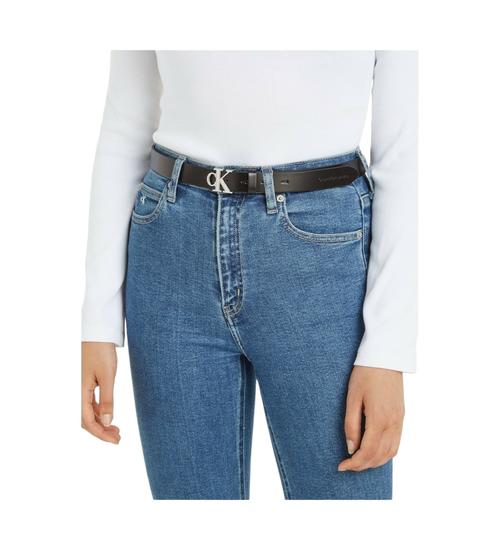 Calvin Klein ROUND MONO PLAQUE LTHR BELT 25MM K60K611988 BEH 70