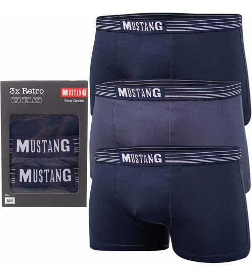 MUSTANG BOKSERKI MĘSKIE 3PK NAVY/BLUE/NAVY 4046 1003 560 L