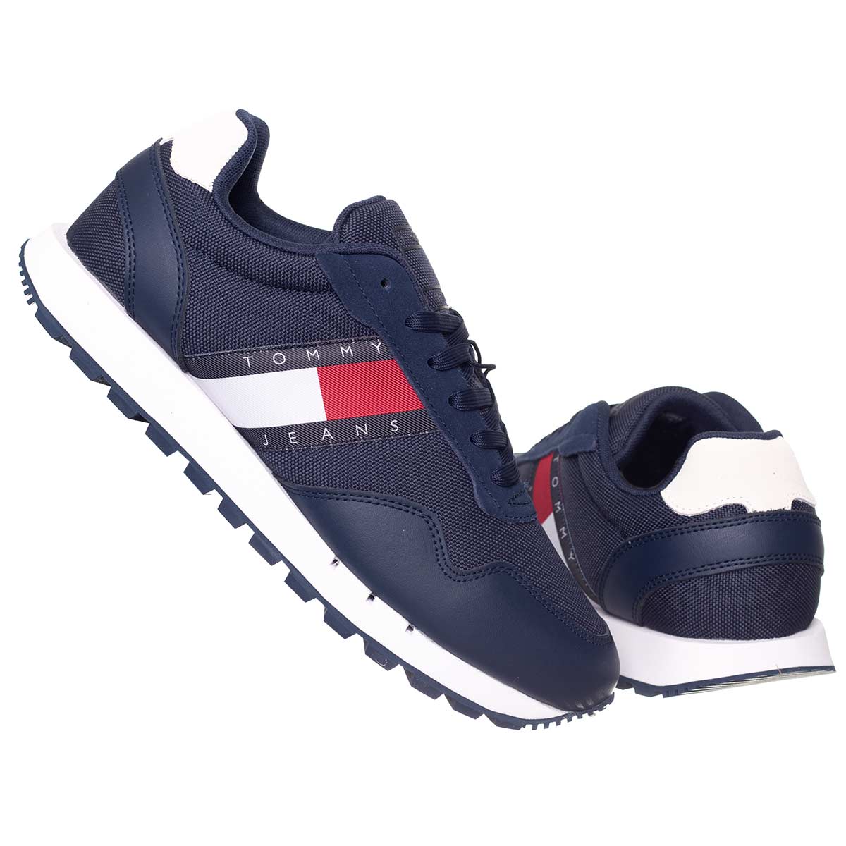 TOMMY HILFIGER HERREN SCHUHE RETRO LEATHER TJM ESS MARINEBLAU 