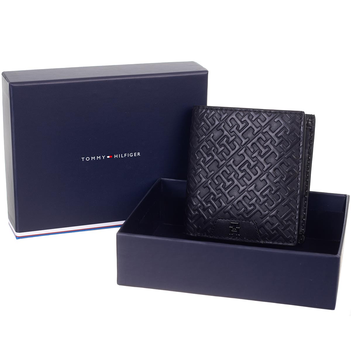 TOMMY HILFIGER HERREN GELDBÖRSE TH MONOGRAM TRIFOLD BLACK  